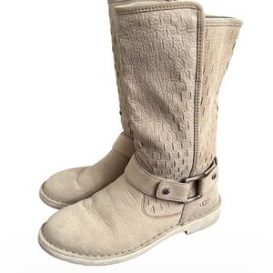 UGG Shani boots HRC Perforate Leather Tall Moto 7.5
